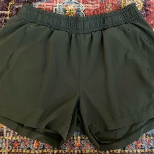 Zella Dark Green Athletic Shorts - Size L